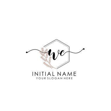 Botanik ve Minimalist Tasarımlı El Yazısıyla WC İlk Logosu