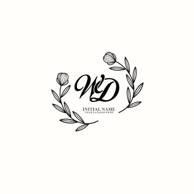 Markalaşma ve Kişisel Kullanım İçin Çiçekli WD İlk Logo Koleksiyonu