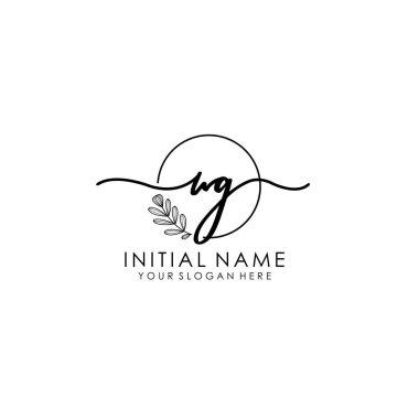 Botanik ve Minimalist Tasarımlı El Yazısıyla WG İlk Logosu