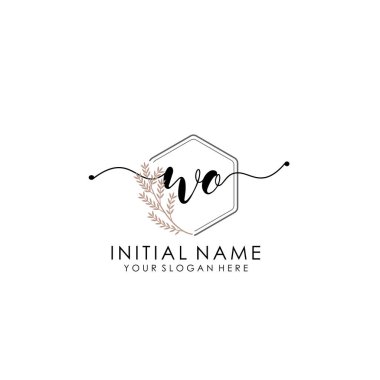 Botanik ve Minimalist Tasarımlı El Yazısıyla WO İlk Logosu