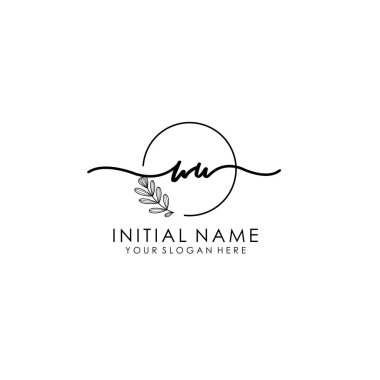 Botanik ve Minimalist Tasarımlı El Yazısıyla WU İlk Logosu