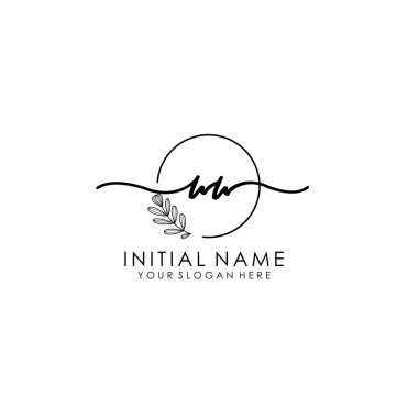 Botanik ve Minimalist Tasarımlı el yazısı WW İlk Logo