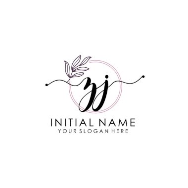 Botanik ve Minimalist Tasarımlı El Yazısıyla ZJ İlk Logosu