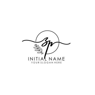 Botanik ve Minimalist Tasarımlı El Yazısıyla ZP İlk Logosu