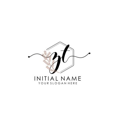 Botanik ve Minimalist Tasarımlı El Yazısıyla ZT İlk Logosu