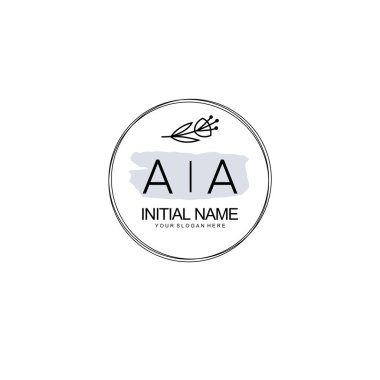 Kişisel ya da Marka İçin AA Minimal Çiçek Logosu Koleksiyonu