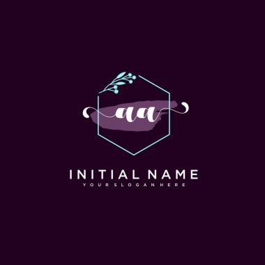 Minimalist Çiçek Baş Logosu, AA Marka Şablonu