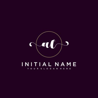 Minimalist Çiçek Baş Logosu, AC Marka Şablonu