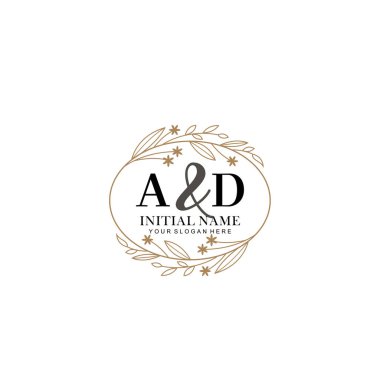 Minimalist Çiçek Baş Logosu, AD Markalaşma Şablonu