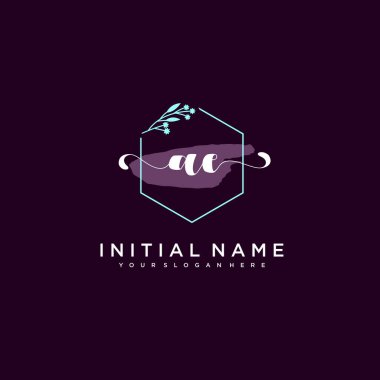 Minimalist Çiçek Baş Logosu, AE Marka Şablonu