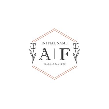 Kişisel ya da Marka İçin AF Minimum Çiçek Logosu Koleksiyonu