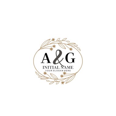 Minimalist Çiçek Baş Logosu, AG Damgalama Şablonu