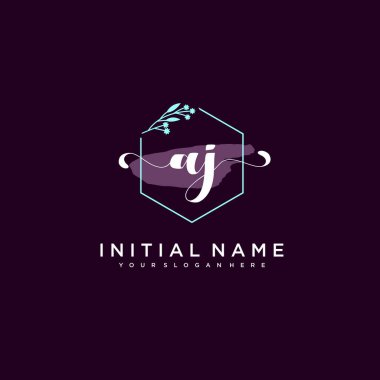 Minimalist Çiçek Baş Logosu, AJ Marka Şablonu