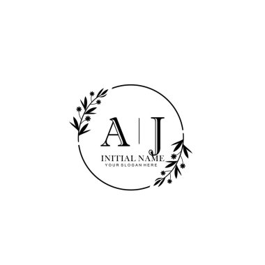 Kişisel ya da Brand için AJ Minimal Çiçek Logosu Koleksiyonu