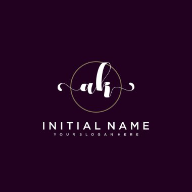 Minimalist Çiçek Baş Logosu, AK Marka Şablonu