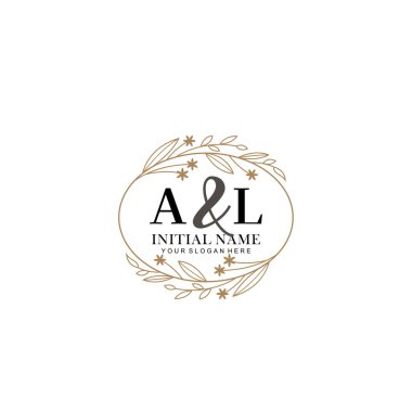 Minimalist Çiçek Baş Logosu, AL Marka Şablonu