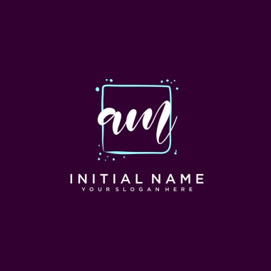 AM Monogramlı Modern Çiçek Baş Logosu