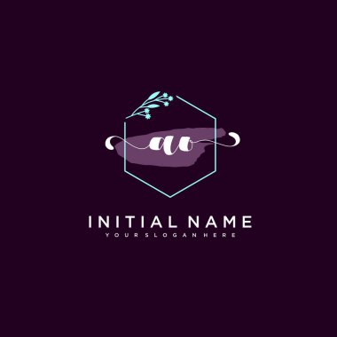 Minimalist Çiçek Baş Logosu, AO Marka Şablonu