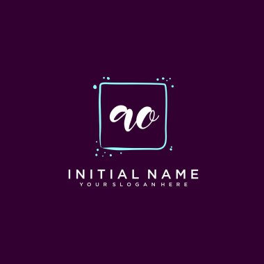 AO Monogramlı Modern Çiçek Baş Logosu