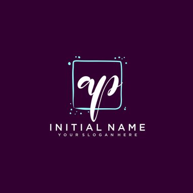 AP Monogramlı Modern Çiçek Baş Logosu