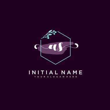 Minimalist Çiçek Baş Logosu, AS Marka Şablonu