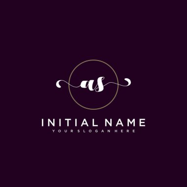 Minimalist Çiçek Baş Logosu, AS Marka Şablonu