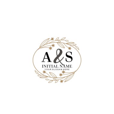 Minimalist Çiçek Baş Logosu, AS Marka Şablonu