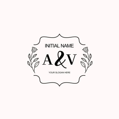 Minimalist Çiçek Baş Logosu, AV Marka Şablonu