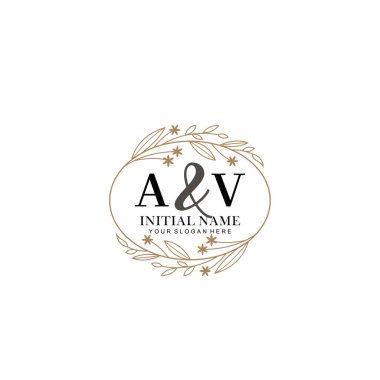 Minimalist Çiçek Baş Logosu, AV Marka Şablonu