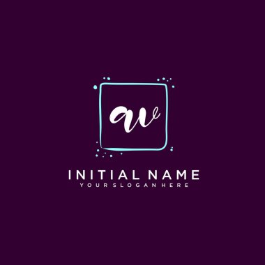 AV Monogramlı Modern Çiçek Baş Logosu