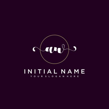 Minimalist Çiçek Baş Logosu, AW Marka Şablonu