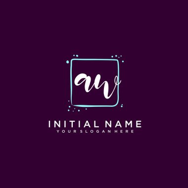 AW Monogramlı Modern Çiçek Baş Logosu