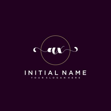 Minimalist Çiçek Baş Logosu, AX Marka Şablonu