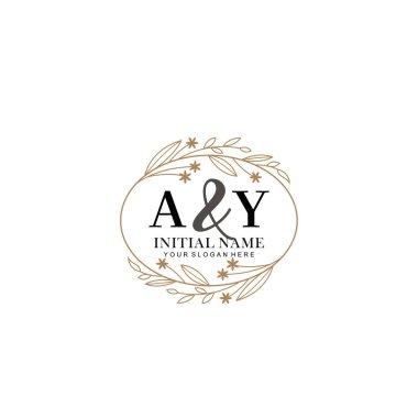 Minimalist Çiçek Baş Logosu, AY Marka Şablonu