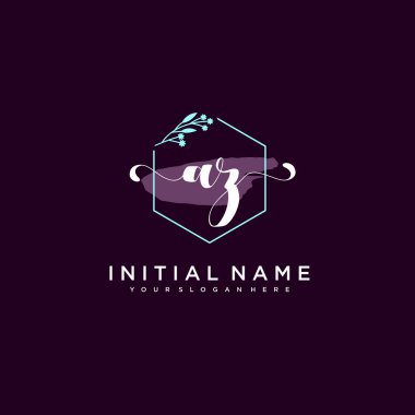 Minimalist Çiçek Baş Logosu, AZ Marka Şablonu