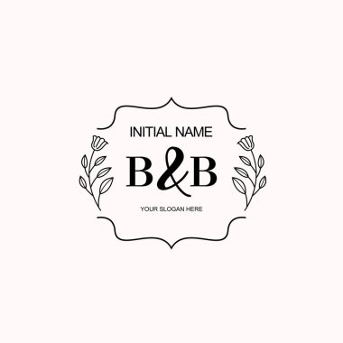 Minimalist Çiçek Baş Logosu, BB Marka Şablonu