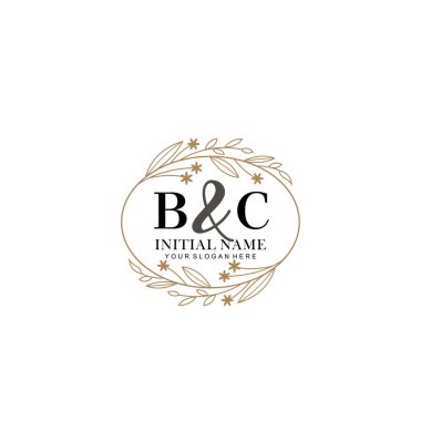 Minimalist Çiçek Baş Logosu, BC Marka Şablonu