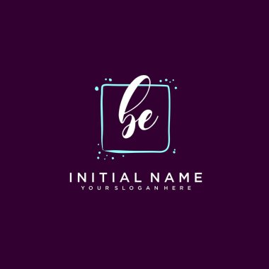 BE Monogramlı Modern Çiçek Baş Logosu