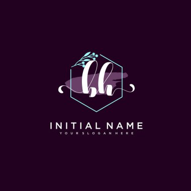 Minimalist Çiçek Baş Logosu, BH Marka Şablonu