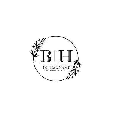 Kişisel veya Marka İçin BH Asgari Çiçek Logosu Koleksiyonu
