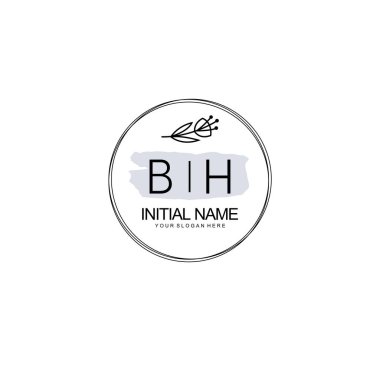 Kişisel veya Marka İçin BH Asgari Çiçek Logosu Koleksiyonu