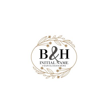 Minimalist Çiçek Baş Logosu, BH Marka Şablonu