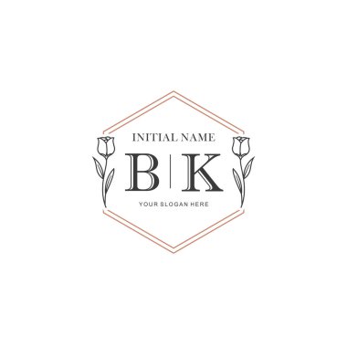 Kişisel ya da Marka İçin BK Minimal Çiçek Logosu Koleksiyonu