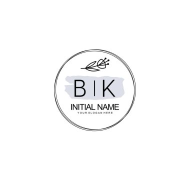Kişisel ya da Marka İçin BK Minimal Çiçek Logosu Koleksiyonu