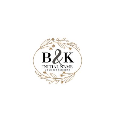 Minimalist Çiçek Baş Logosu, BK Marka Şablonu