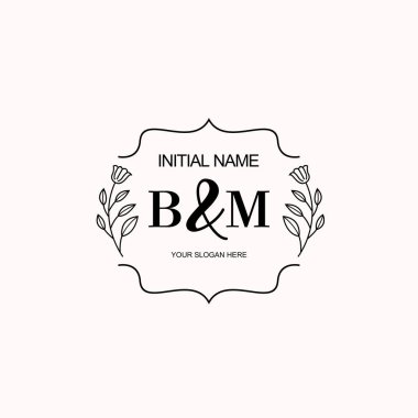 Minimalist Çiçek Baş Logosu, BM Marka Şablonu