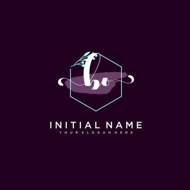 Minimalist Çiçek Baş Logosu, BO Marka Şablonu