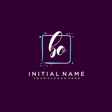 BO Monogramlı Modern Çiçek Baş Logosu