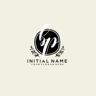 BP Monogramlı Modern Çiçek Baş Logosu