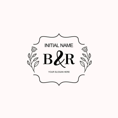 Minimalist Çiçek Baş Logosu, BR Marka Şablonu